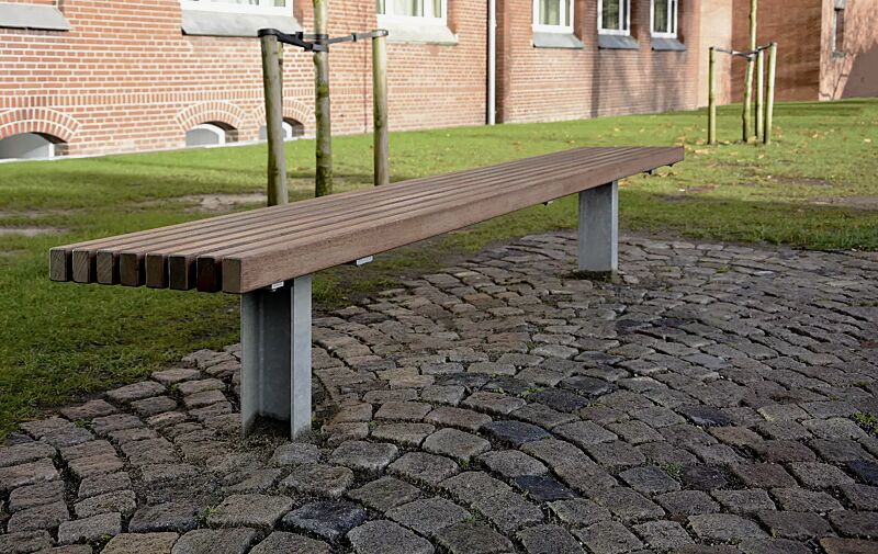 Sitzbank NORS zum Einbetonieren, Stahlteile feuerverzinkt