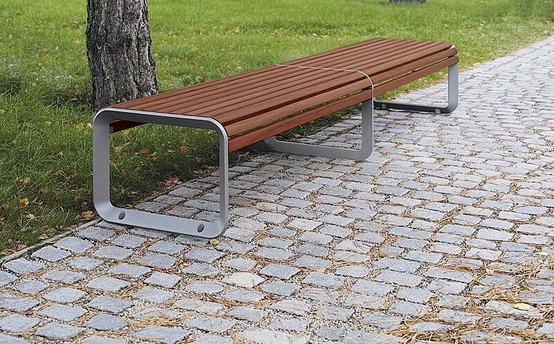 sitzbank-portiqoa__shoKAT0038163 Doppelsitzbank PORTIQOA ohne Rückenlehne, mit Jatobaholzbelattung