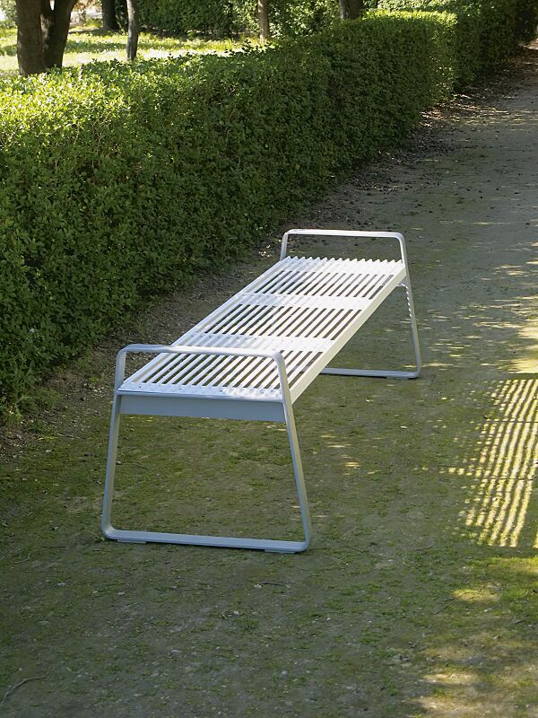 sitzbank-preva-urbana__shoKAT0018797 Sitzbank PREVA URBANA ohne Rückenlehne, in RAL 9006 weißaluminium