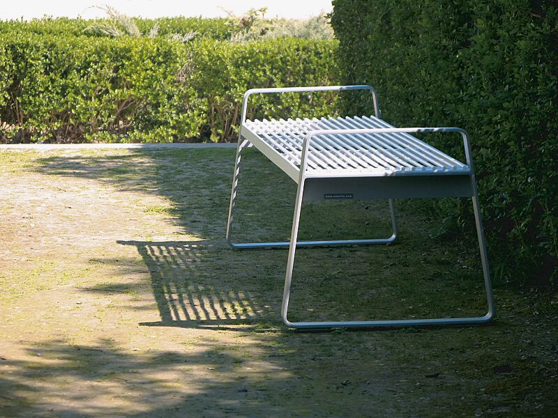 sitzbank-preva-urbana__shoKAT0051854 Sitzbank PREVA URBANA ohne Rückenlehne, in RAL 9006 weißaluminium