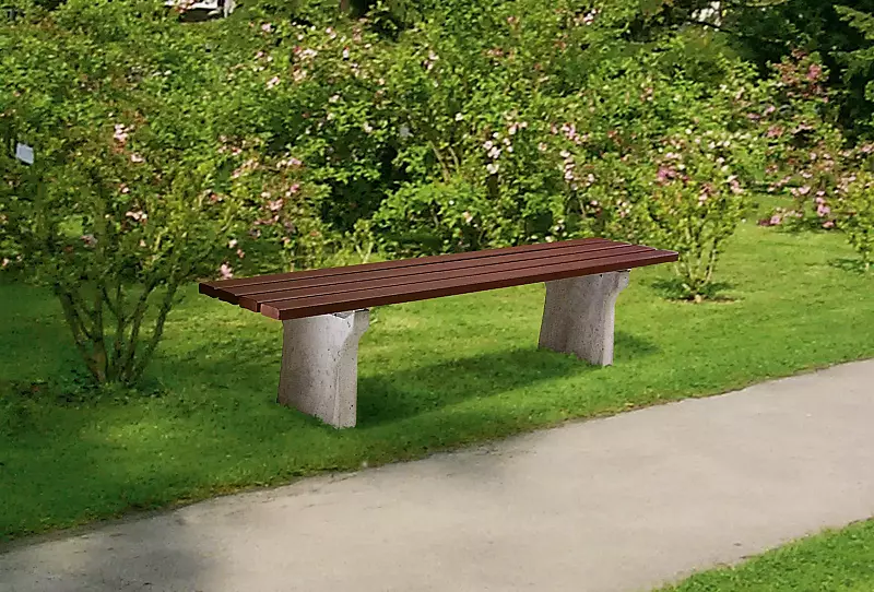 sitzbank-sicilia__shoKAT0002841 Sitzbank SICILIA ohne Rückenlehne, Recycling-Kunststofflatten in mahagonibraun ähnlich RAL 8016