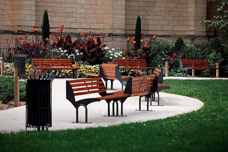 sitzbank-taurus__shoKAT0059689 Sitzbank TAURUS mit Rückenlehne, mit Hartholzbelattung, Stahlteile in RAL 7016 anthrazitgrau