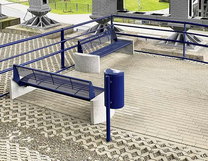 sitzbank-taurus__shoKAT0060696 Sitzbank TAURUS mit Rückenlehne, in RAL 5002 ultramarinblau