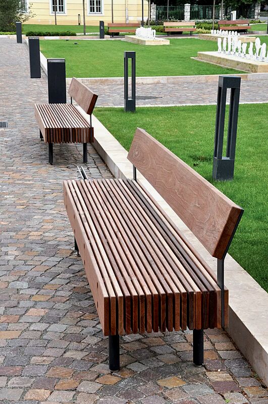 sitzbank-woody__shoKAT0053207 Sitzbänke WOODY mit Rückenlehne, mit Jatobaholzbelattung