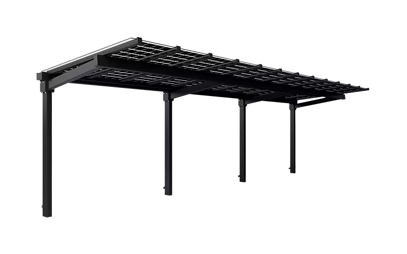 Fahrradüberdachung TUCANA PV, Dachbreite x Dachtiefe 9300 mm x 2300 mm, Stahlkonstruktion in RAL 7016