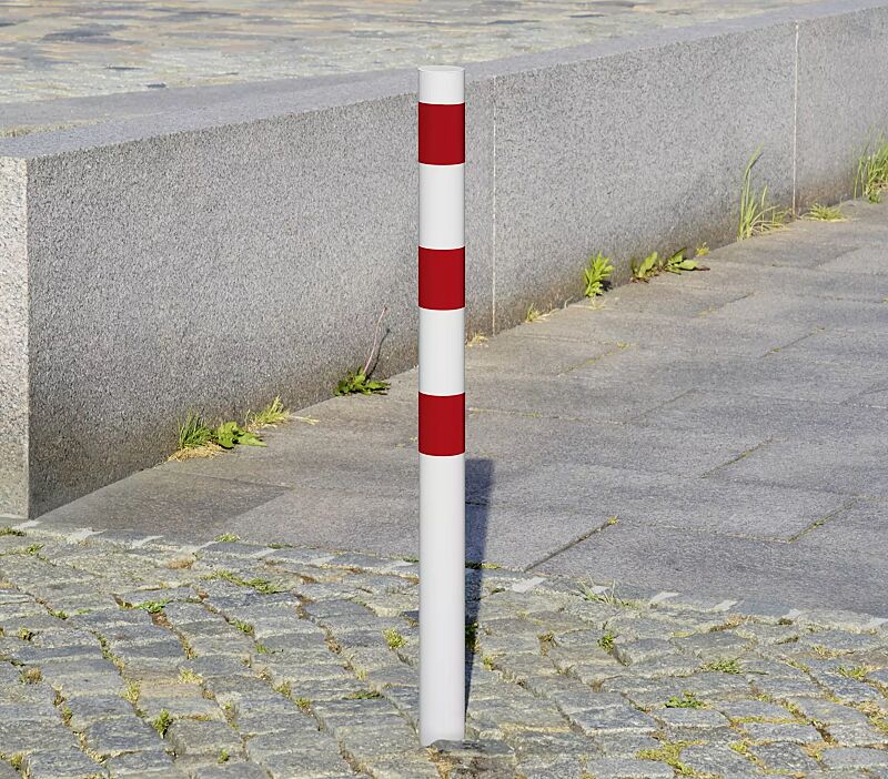 Sperrpfosten GERODA zum Einbetonieren, Ø 76 mm, feuerverzinkt und pulverbeschichtet