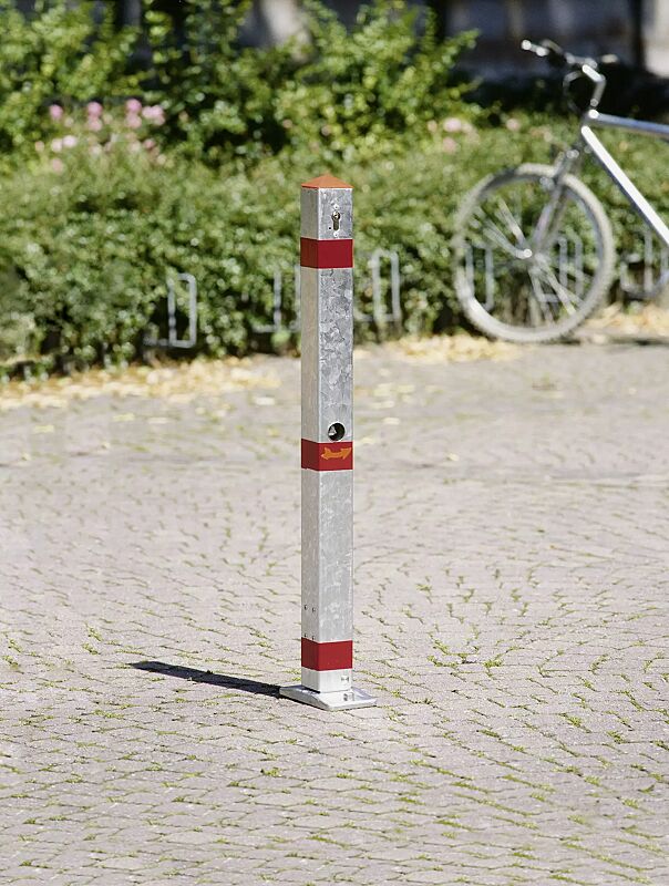 Sperrpfosten LAGUNGA, kippbar, mit Profil- und Dreikantschloss