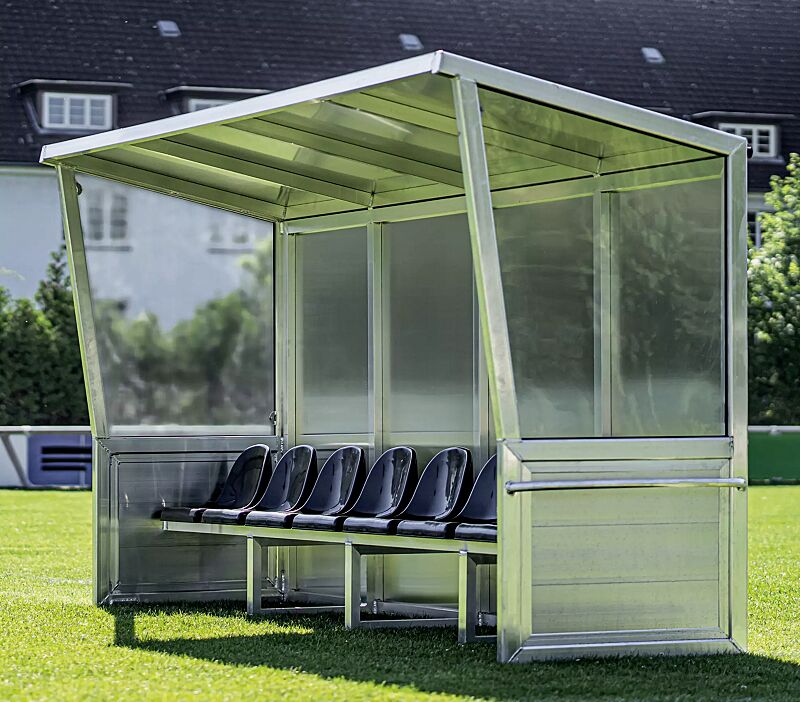 Spielerkabine CALCIO, 8 Sitze in schwarz