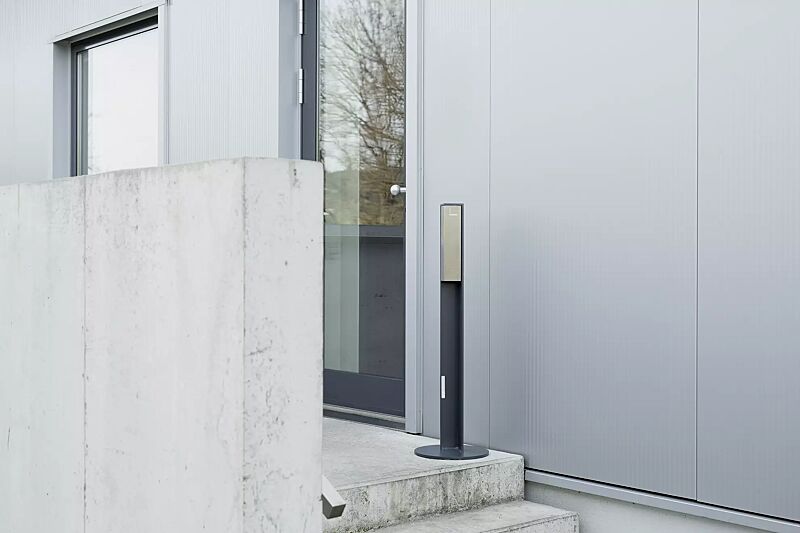 standascher-valet__shoKAT0040154 Standascher VALET, 1 Liter, zum freien Aufstellen, Stahlteile in RAL 7016 anthrazitgrau