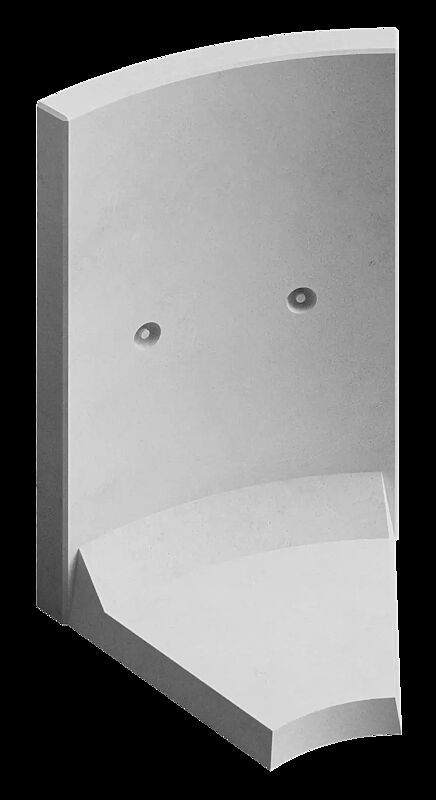 Stützwand MIURA CURVED, konkav gebogen 45°, B x T x H 1000 x 850 x 1500 mm