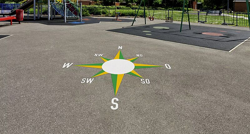Thermoplastische Bodenmarkierung KOMPASS
