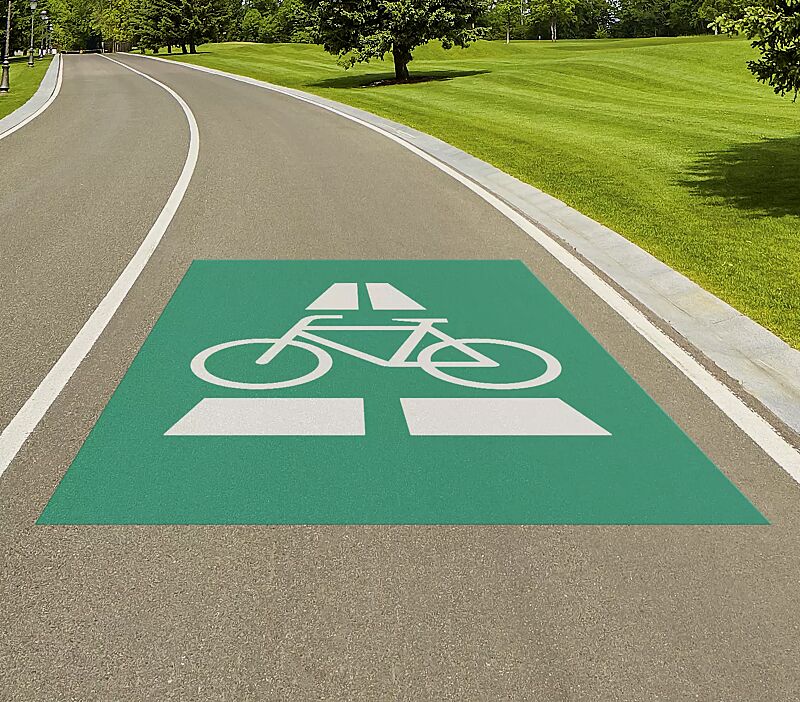 Thermoplastische Markierung RADSCHNELLWEG
