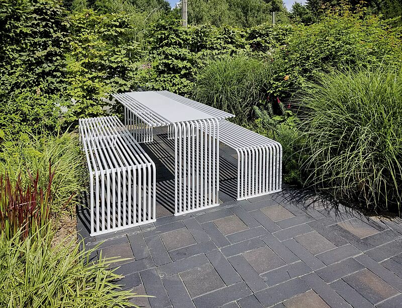 tisch-anzio__shoKAT0067941 Tisch und Sitzbank ANZIO ohne Rückenlehne in RAL 9003 signalweiß