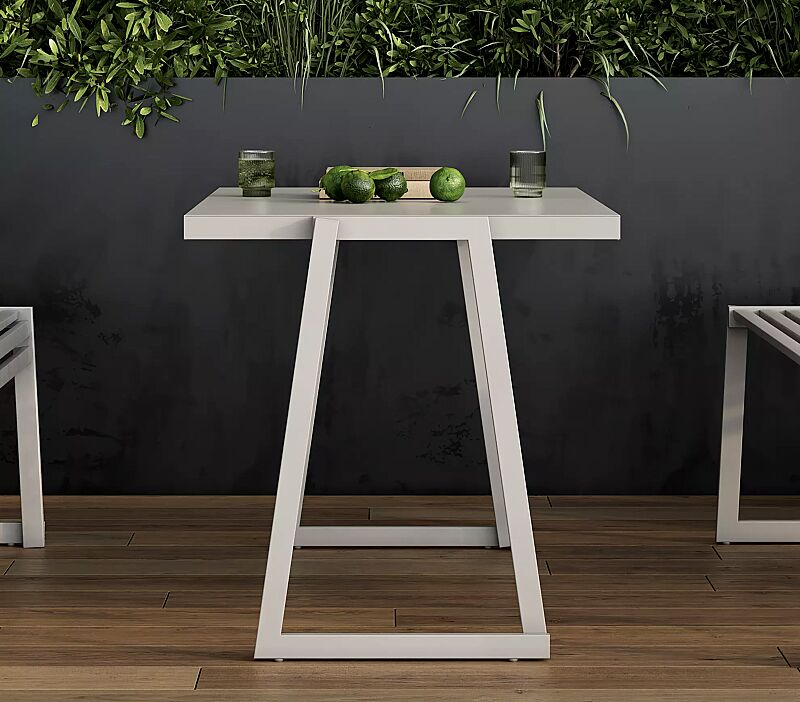 Tisch CORTINA zum freien Aufstellen, in RAL 7032 kieselgrau