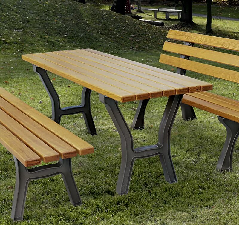 Tisch VENEDIG und Sitzbänke VENEDIG ohne und mit Rückenlehne, mit Eschenholzbelattung