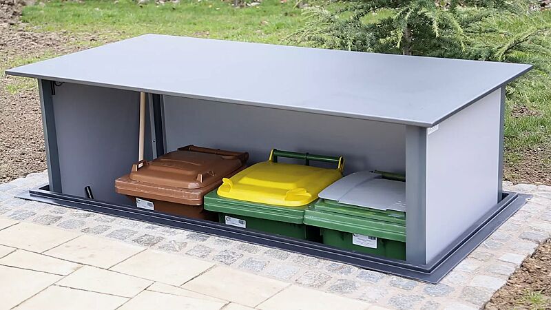 unterflur-muellbehaelterschrank-hideout__shoKAT0051057 Unterflur-Müllbehälterschrank HIDEOUT für Tonnengröße 3 x 120 Liter