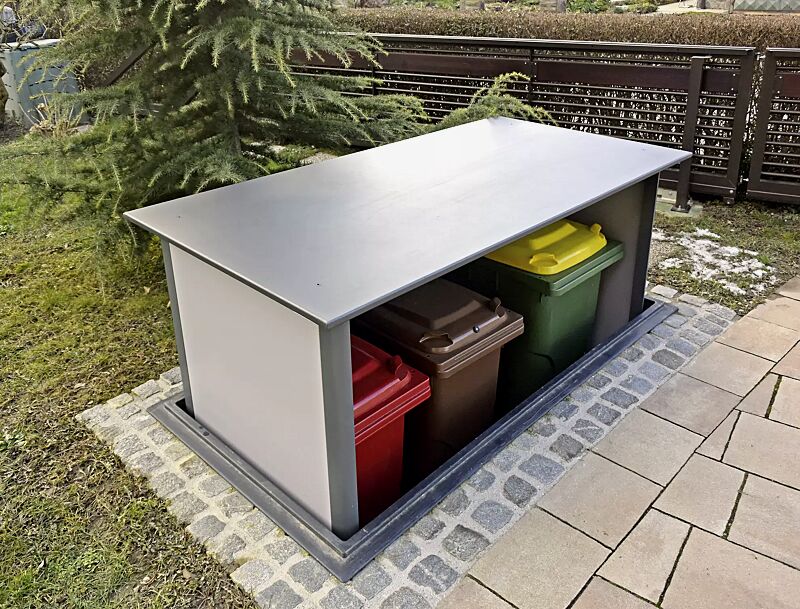 Unterflur-Müllbehälterschrank HIDEOUT für Tonnengröße 3 x 120 Liter