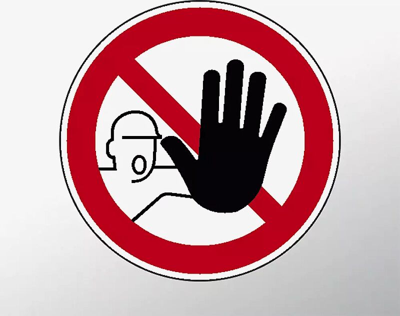 Verbotsschild "Zutritt für Unbefugte verboten"