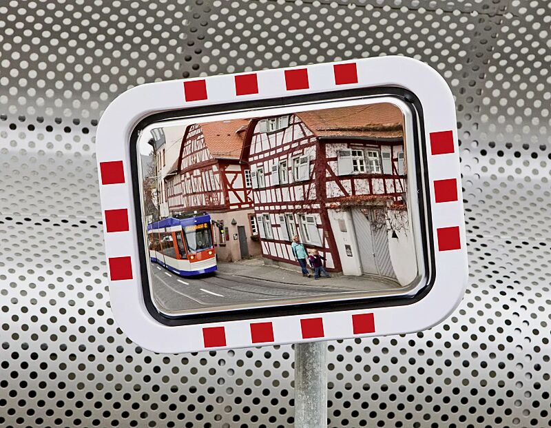 Verkehrsspiegel ONAY zur Pfostenbefestigung an Rohrpfosten PERI (Zubehör)