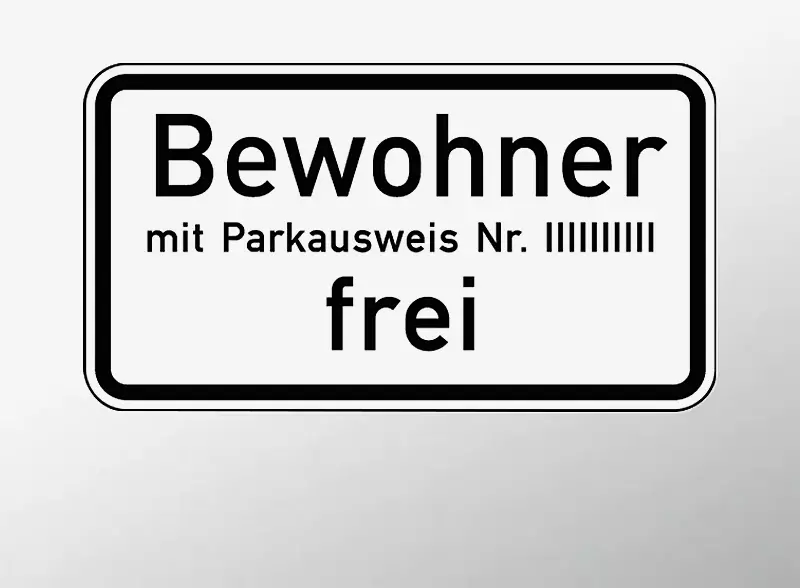 verkehrszeichen-bewohner-mit-parkausweis-frei__shoKAT0064315 Verkehrszeichen: Bewohner mit ParkausweisNr. … frei
