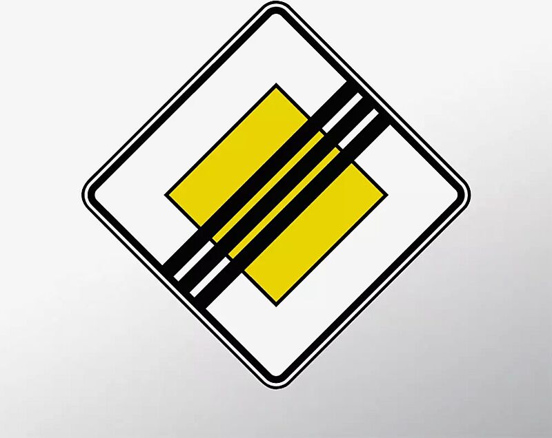 Verkehrszeichen: Ende der Vorfahrtsstraße