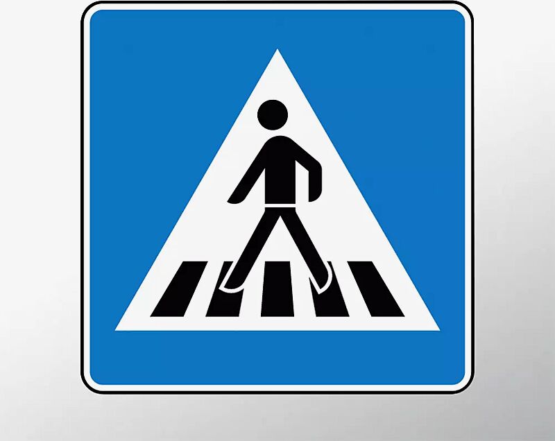 Verkehrszeichen: Fußgängerüberweg, Aufstellung rechts