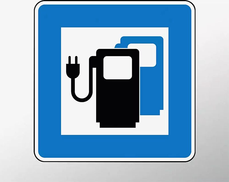Verkehrszeichen: Ladestation für Elektrofahrzeuge
