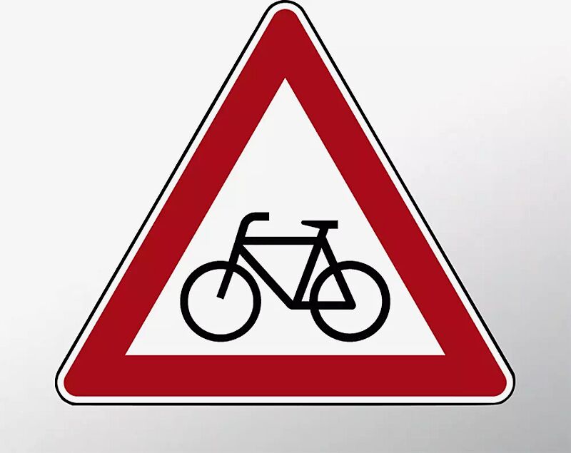 Verkehrszeichen: Radverkehr, Aufstellung links