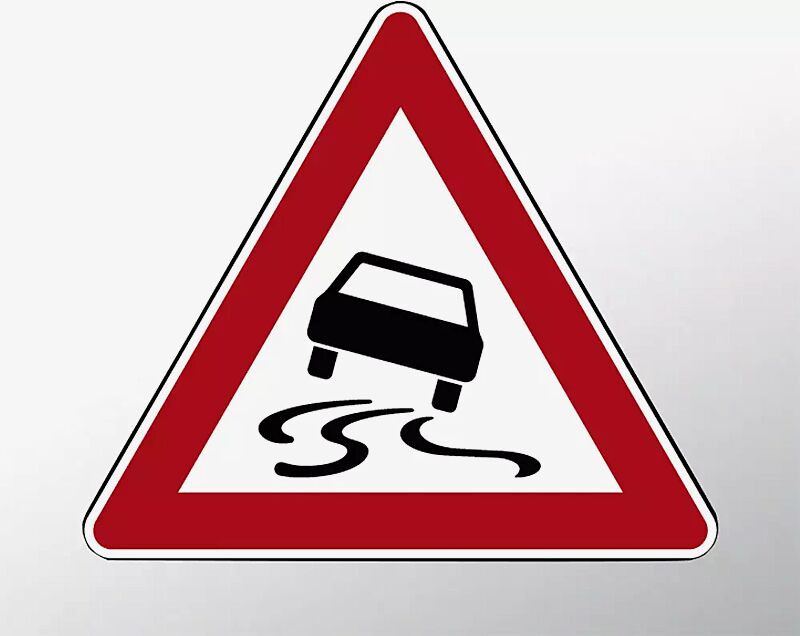Verkehrszeichen: Schleuder- oder Rutschgefahr
