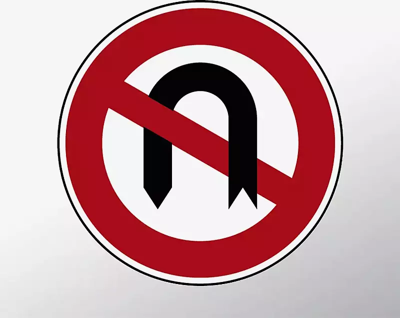 verkehrszeichen-verbot-des-wendens__shoKAT0063974 Verkehrszeichen: Verbot des Wendens