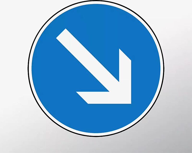 verkehrszeichen-vorgeschriebene-vorbeifahrt__shoKAT0063911 Verkehrszeichen: Vorgeschriebene Vorbeifahrt rechts vorbei