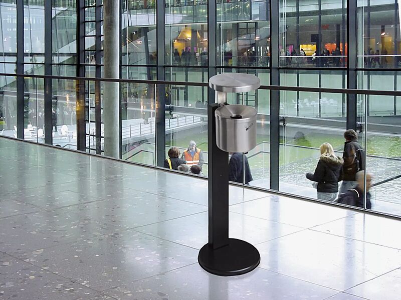 wandascher-glasgow__shoKAT0012197 Ascher GLASGOW, 2,4 Liter, aus Edelstahl, mit Schutzdach und Standfuß zum freien Aufstellen (Zubehör)