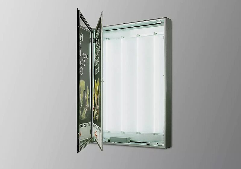 werbevitrine-city-light__shoKAT0022015 Werbevitrine CITY-LIGHT einseitig, mit Beleuchtung (Zubehör), Alu silber