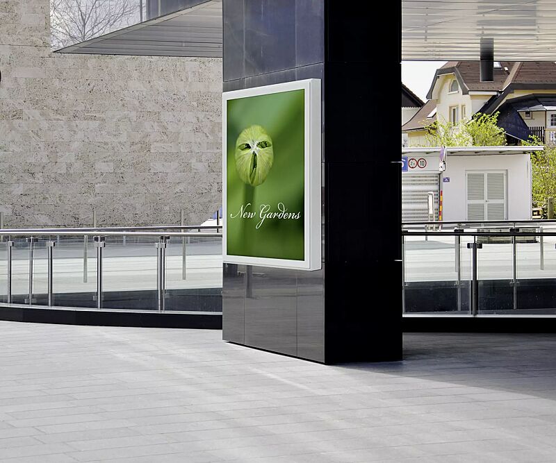 Werbevitrine CITY-LIGHT, einseitig, Alu silber