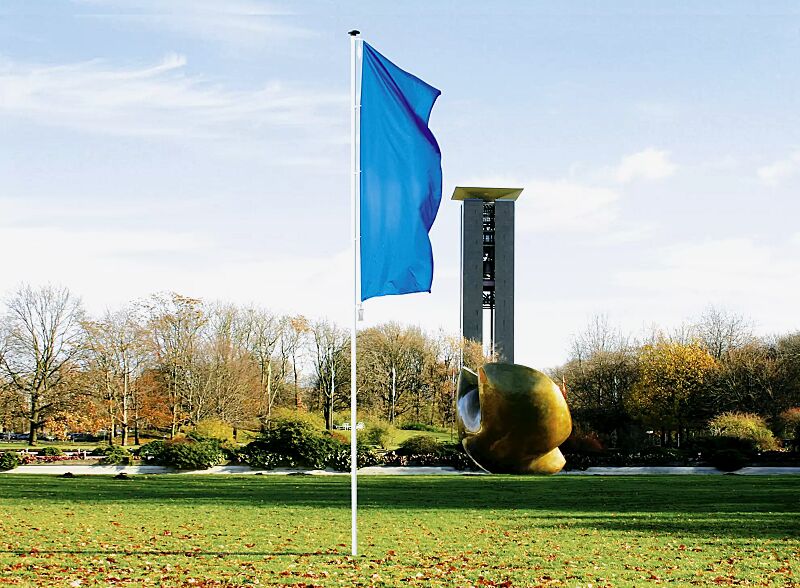 Zylindrischer Aluminium-Fahnenmast SILENTO ohne Ausleger